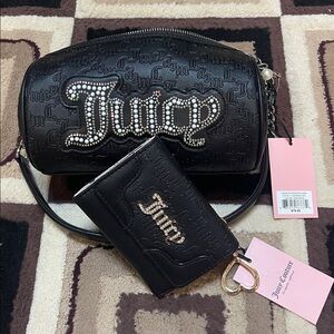 Juicy Couture Black Mini Bag and Wallet Set